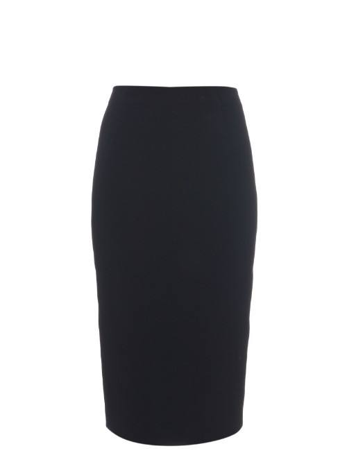 Targa Skirt - length: below the knee; pattern: plain; style: pencil; fit: tailored/fitted; waist: high rise; predominant colour: black; occasions: evening, work, creative work; fibres: viscose/rayon - stretch; texture group: crepes; pattern type: fabric; season: a/w 2015