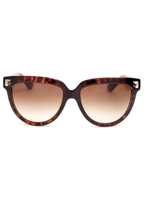 Rockstud Cat Eye Frame Sunglasses - predominant colour: chocolate brown; secondary colour: camel; occasions: casual, holiday; style: cateye; size: standard; material: plastic/rubber; pattern: tortoiseshell; finish: plain; season: a/w 2015