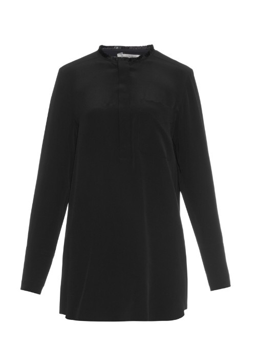Rame Blouse - neckline: round neck; pattern: plain; style: blouse; predominant colour: black; occasions: casual, work, creative work; length: standard; fibres: silk - 100%; fit: body skimming; sleeve length: long sleeve; sleeve style: standard; texture group: silky - light; pattern type: fabric; season: a/w 2015