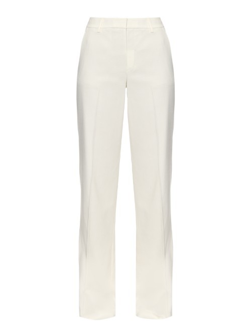 Wide Leg Cady Trousers - length: standard; pattern: plain; waist: high rise; pocket detail: pockets at the sides; predominant colour: white; fibres: viscose/rayon - stretch; occasions: occasion, creative work; fit: wide leg; pattern type: fabric; texture group: other - light to midweight; style: standard; season: a/w 2015