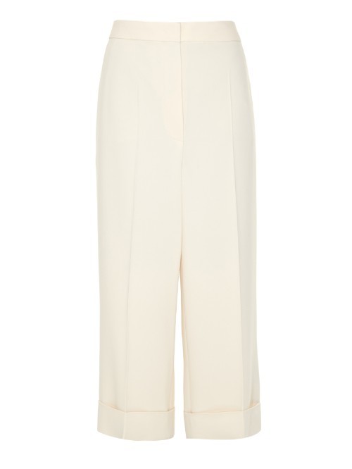 Armonia Trousers - pattern: plain; pocket detail: pockets at the sides; waist: mid/regular rise; predominant colour: ivory/cream; length: ankle length; occasions: occasion, creative work; jeans & bottoms detail: turn ups; fit: wide leg; pattern type: fabric; texture group: woven light midweight; style: standard; season: a/w 2015