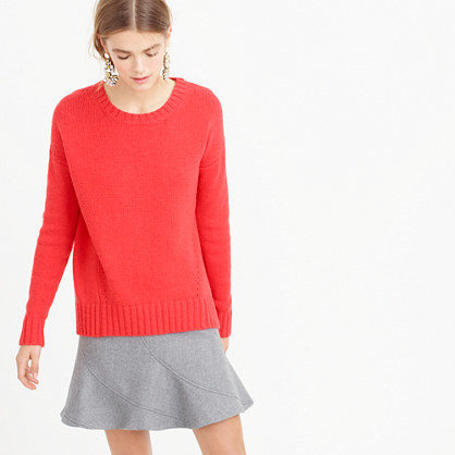 Petite Tunic Sweater - pattern: plain; style: standard; predominant colour: coral; occasions: casual; length: standard; fibres: wool - mix; fit: standard fit; neckline: crew; sleeve length: long sleeve; sleeve style: standard; texture group: knits/crochet; pattern type: knitted - other; season: a/w 2015