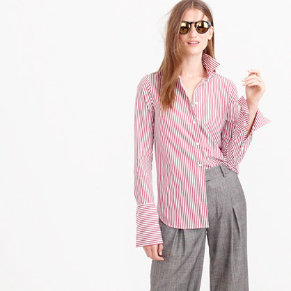 Thomas Mason® For Striped Boy Shirt - neckline: shirt collar/peter pan/zip with opening; pattern: vertical stripes; length: below the bottom; style: shirt; secondary colour: white; predominant colour: pink; occasions: casual, work; fibres: cotton - 100%; fit: straight cut; sleeve length: long sleeve; sleeve style: standard; pattern type: fabric; pattern size: standard; texture group: woven light midweight; season: a/w 2015