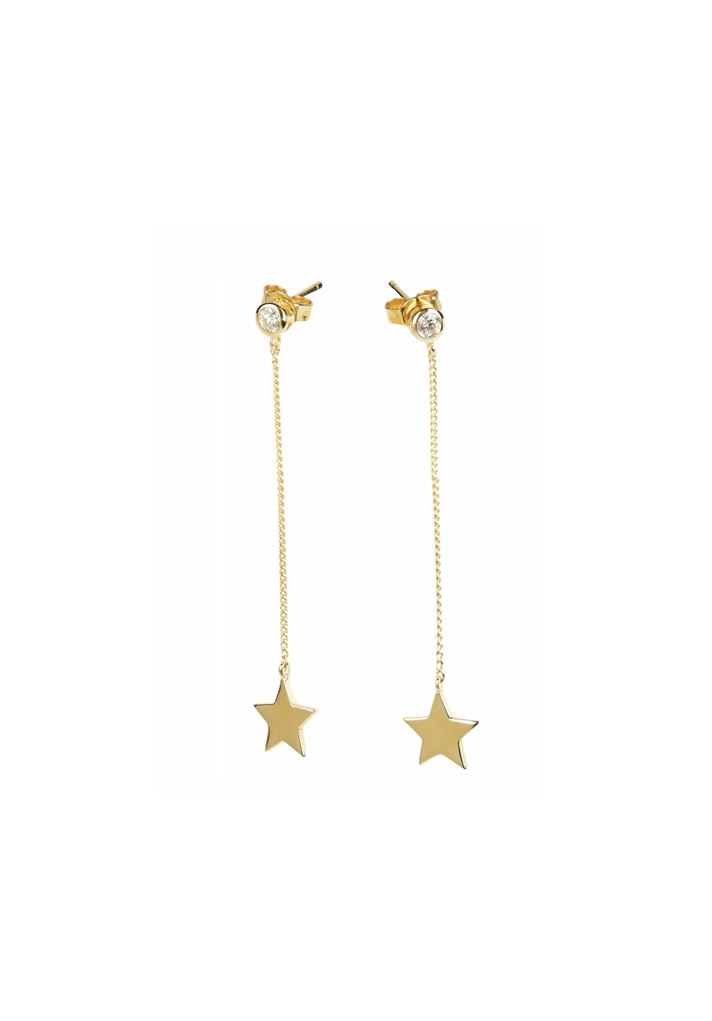 Star Earrings - predominant colour: gold; occasions: evening, occasion; style: drop; length: long; size: small/fine; material: chain/metal; fastening: pierced; finish: metallic; embellishment: crystals/glass; season: a/w 2015