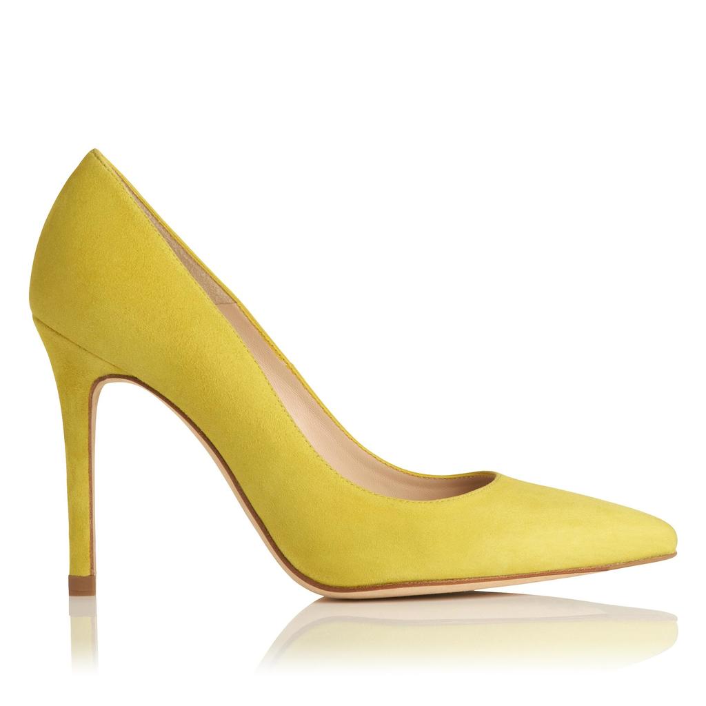 Fern Lime Suede Courts Yellow Lime - predominant colour: lime; occasions: evening, occasion, creative work; material: leather; heel height: high; heel: stiletto; toe: pointed toe; style: courts; finish: plain; pattern: plain; season: a/w 2015
