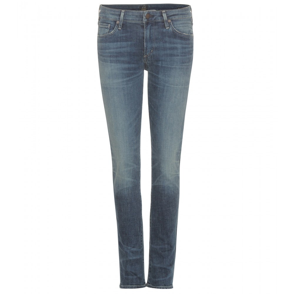 Arielle Mid Rise Slim Jeans - style: skinny leg; length: standard; pattern: plain; pocket detail: traditional 5 pocket; waist: mid/regular rise; predominant colour: denim; occasions: casual; fibres: cotton - stretch; jeans detail: shading down centre of thigh; texture group: denim; pattern type: fabric; season: a/w 2015
