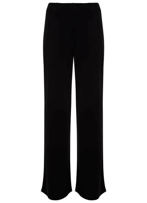 Black Wide Leg Trouser - length: standard; pattern: plain; waist: mid/regular rise; predominant colour: black; occasions: casual, creative work; fibres: polyester/polyamide - 100%; fit: wide leg; pattern type: fabric; texture group: woven light midweight; style: standard; season: a/w 2015