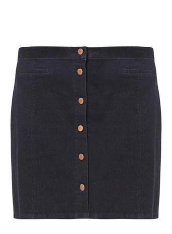 Womens **Dp Curve Indigo Denim Button Mini Skirt Indigo - length: mini; pattern: plain; fit: body skimming; waist: mid/regular rise; predominant colour: black; occasions: casual; style: mini skirt; fibres: cotton - stretch; texture group: denim; pattern type: fabric; season: a/w 2015