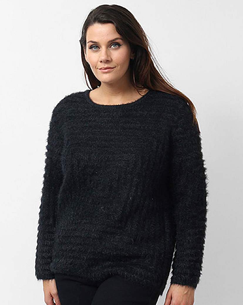 Koko Textured Jumper - neckline: round neck; pattern: plain; style: standard; predominant colour: black; occasions: casual, creative work; length: standard; fibres: cotton - mix; fit: standard fit; sleeve length: long sleeve; sleeve style: standard; texture group: knits/crochet; pattern type: knitted - other; season: a/w 2015
