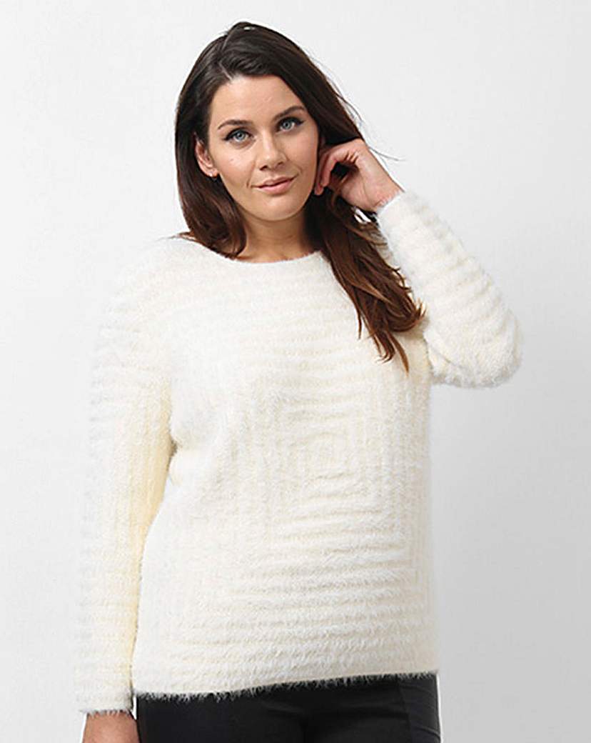 Koko Textured Jumper - neckline: round neck; pattern: plain; style: standard; predominant colour: ivory/cream; occasions: casual, creative work; length: standard; fibres: cotton - mix; fit: standard fit; sleeve length: long sleeve; sleeve style: standard; texture group: knits/crochet; pattern type: knitted - other; season: a/w 2015