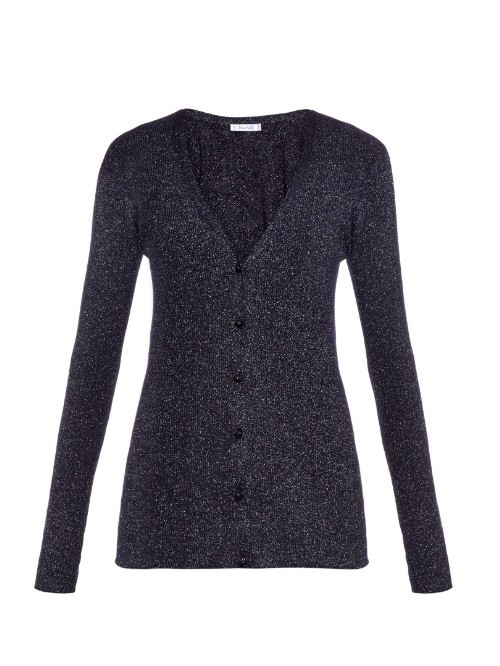 Radio Cardigan - neckline: low v-neck; pattern: plain; predominant colour: navy; occasions: casual, creative work; length: standard; style: standard; fibres: wool - mix; fit: standard fit; sleeve length: long sleeve; sleeve style: standard; texture group: knits/crochet; pattern type: knitted - fine stitch; season: a/w 2015