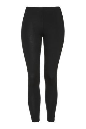Calf Length Leggings - pattern: plain; style: leggings; waist: mid/regular rise; predominant colour: black; occasions: casual; length: ankle length; fibres: viscose/rayon - stretch; texture group: jersey - clingy; fit: skinny/tight leg; pattern type: fabric; season: a/w 2015; wardrobe: basic