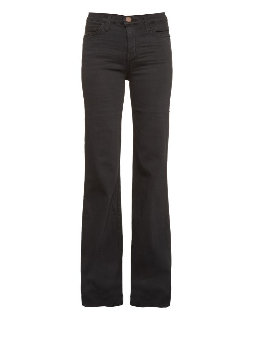 The Girl Crush High Rise Flared Jeans - style: flares; length: standard; pattern: plain; waist: high rise; predominant colour: black; occasions: casual, creative work; fibres: cotton - mix; texture group: denim; pattern type: fabric; season: a/w 2015