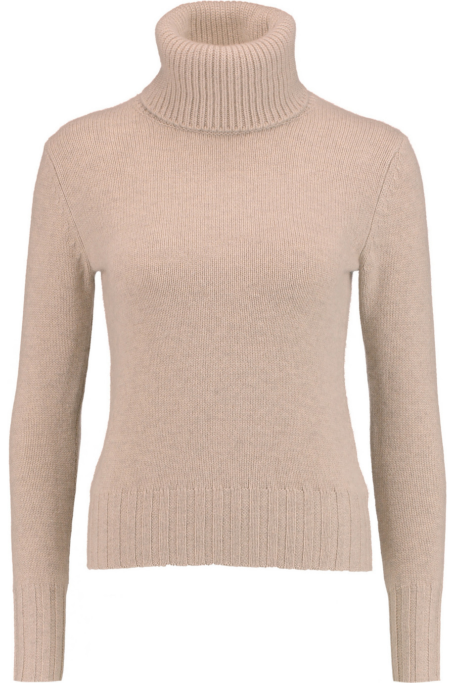Cashmere Turtleneck Sweater Sand - pattern: plain; neckline: roll neck; style: standard; predominant colour: nude; occasions: casual, work, creative work; length: standard; fit: slim fit; fibres: cashmere - 100%; sleeve length: long sleeve; sleeve style: standard; texture group: knits/crochet; pattern type: knitted - fine stitch; season: a/w 2015