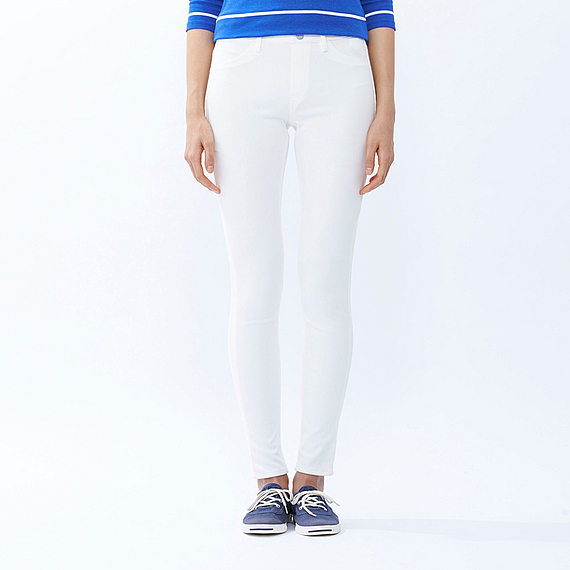 Women Leggings Trousers White - length: standard; pattern: plain; style: leggings; waist detail: elasticated waist; waist: mid/regular rise; predominant colour: white; occasions: casual; fibres: cotton - stretch; texture group: jersey - clingy; fit: skinny/tight leg; pattern type: fabric; season: a/w 2015