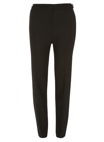 Womens **Tall Pique Trousers Black - length: standard; pattern: plain; waist: mid/regular rise; predominant colour: black; occasions: work, creative work; fibres: polyester/polyamide - 100%; fit: slim leg; texture group: woven light midweight; style: standard; season: a/w 2015