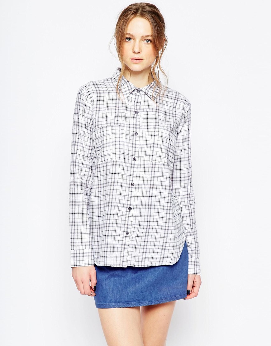 Hayes Plaid Shirt Natural Multi - neckline: shirt collar/peter pan/zip with opening; pattern: tartan; length: below the bottom; style: shirt; predominant colour: ivory/cream; occasions: casual, creative work; fibres: cotton - 100%; fit: body skimming; sleeve length: long sleeve; sleeve style: standard; texture group: cotton feel fabrics; pattern type: fabric; pattern size: standard; season: a/w 2015