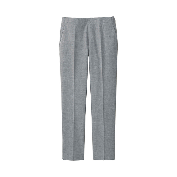 Women Ankle Length Trousers Gray - length: standard; pattern: plain; waist: mid/regular rise; predominant colour: mid grey; occasions: work; fit: straight leg; pattern type: fabric; texture group: other - light to midweight; style: standard; season: a/w 2015