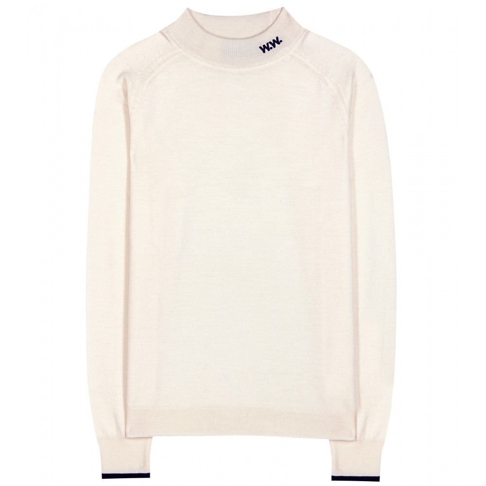 Mila Wool Sweater - neckline: round neck; pattern: plain; style: standard; predominant colour: ivory/cream; occasions: casual, work, creative work; length: standard; fibres: wool - 100%; fit: loose; sleeve length: long sleeve; sleeve style: standard; texture group: knits/crochet; pattern type: knitted - fine stitch; season: a/w 2015