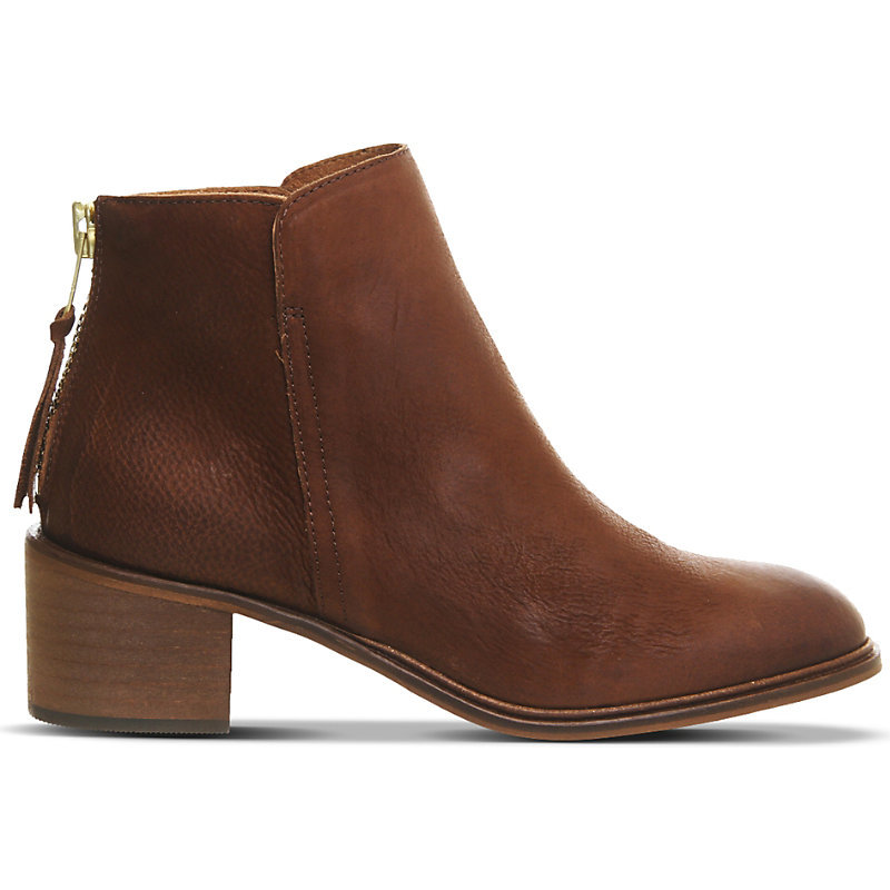 Inventive Leather Ankle Boots, Women's, Eur 37 / 4 Uk Women, Tan Leather - predominant colour: tan; occasions: casual, creative work; material: satin; heel height: mid; heel: block; toe: round toe; boot length: ankle boot; style: standard; finish: plain; pattern: plain; season: a/w 2015