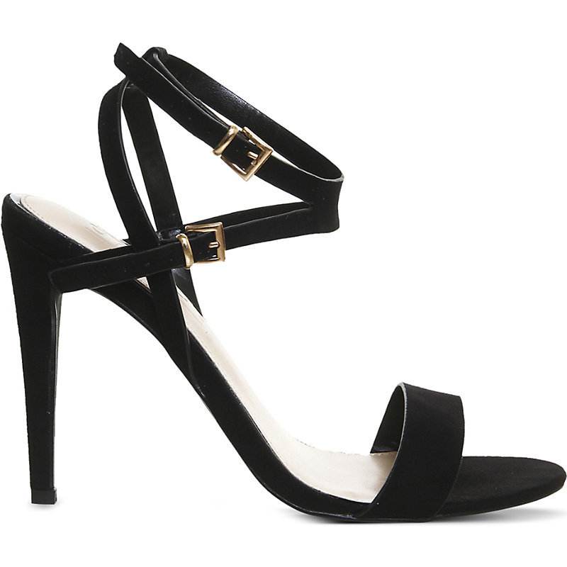 Tiny Single Sole Heeled Sandals, Women's, Eur 38 / 5 Uk Women, Black - predominant colour: black; occasions: evening, occasion; heel height: high; embellishment: buckles; ankle detail: ankle strap; heel: stiletto; toe: open toe/peeptoe; style: strappy; finish: plain; pattern: plain; material: faux suede; season: a/w 2015