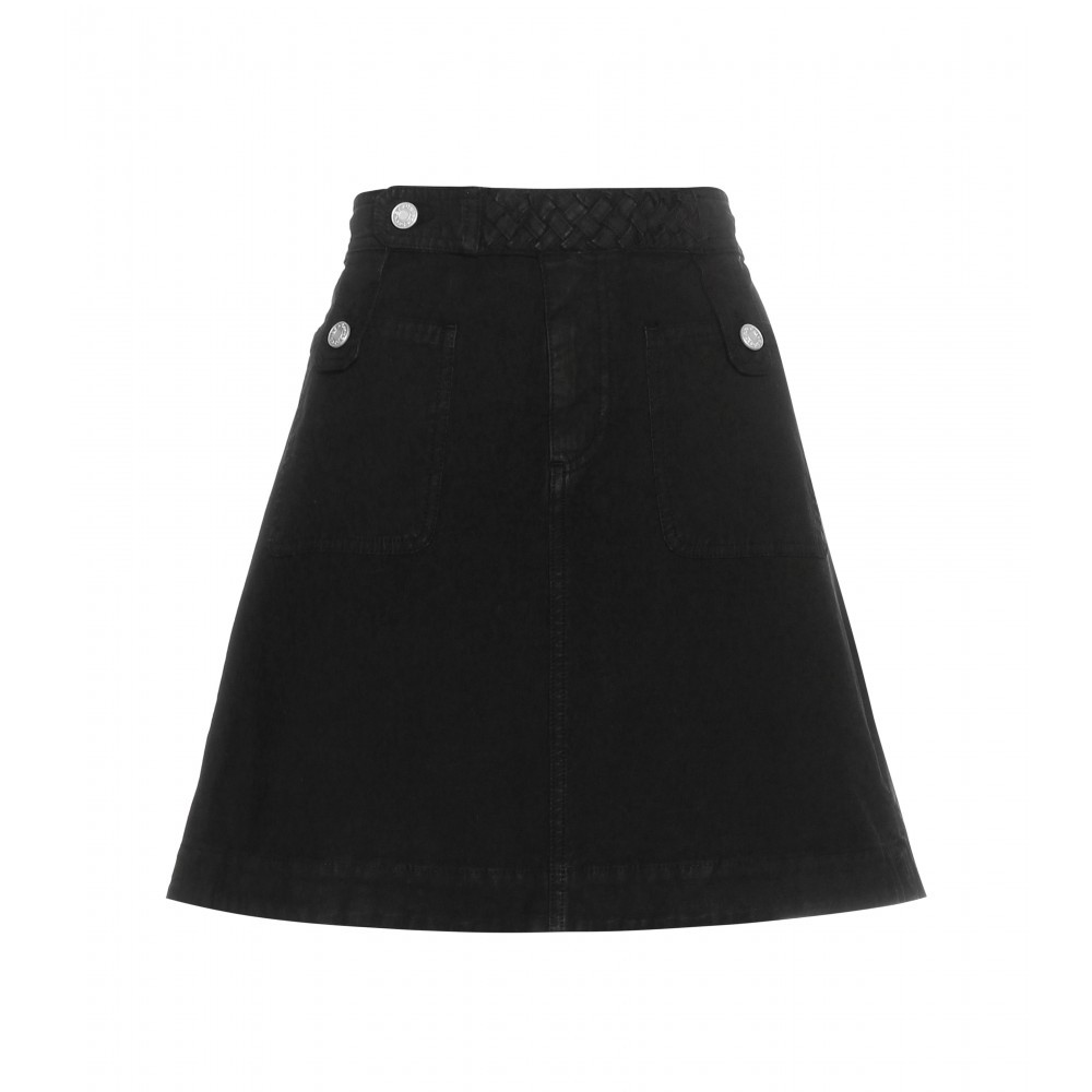 Cotton Skirt - length: mid thigh; pattern: plain; fit: loose/voluminous; waist: high rise; predominant colour: black; occasions: casual, work, creative work; style: a-line; fibres: cotton - 100%; texture group: cotton feel fabrics; pattern type: fabric; season: a/w 2015
