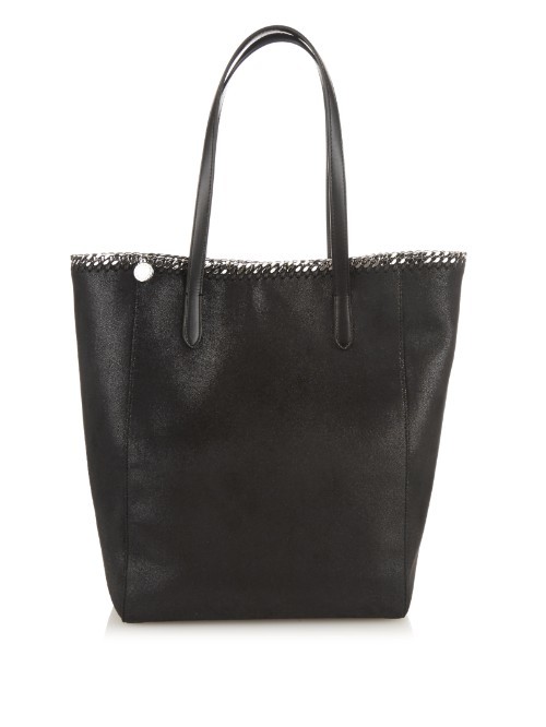 Falabella Faux Suede Tote - predominant colour: black; occasions: casual, work, creative work; style: tote; length: handle; size: oversized; pattern: plain; finish: plain; material: faux suede; season: a/w 2015