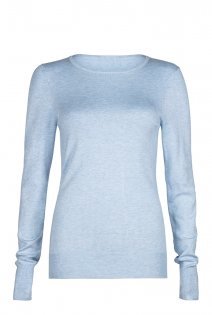 Tall Crew Neck Sweater At - style: t-shirt; predominant colour: pale blue; occasions: casual, creative work; length: standard; fibres: cotton - mix; fit: body skimming; neckline: crew; sleeve length: long sleeve; sleeve style: standard; texture group: knits/crochet; pattern type: knitted - fine stitch; pattern size: light/subtle; pattern: marl; season: a/w 2015
