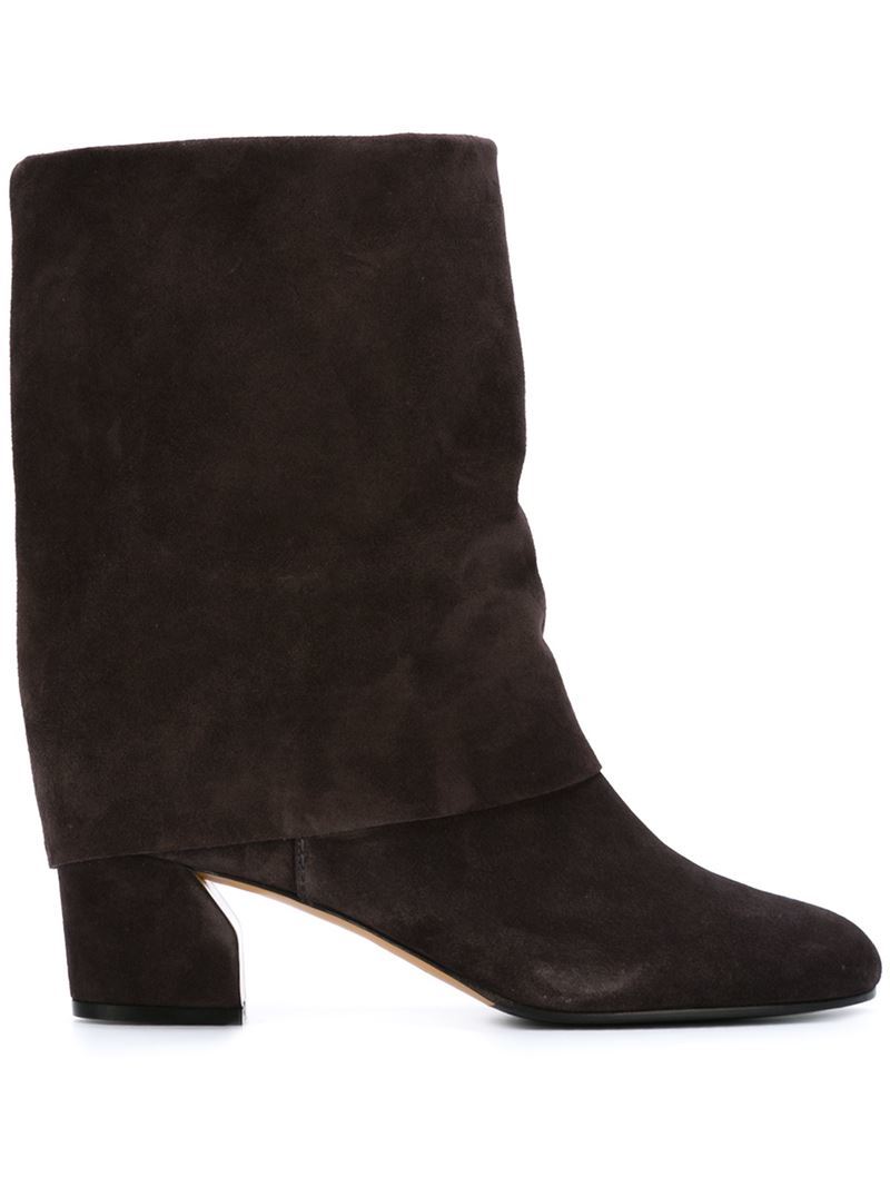 Foldover Boots, Women's, Brown - predominant colour: black; occasions: casual, creative work; material: suede; heel height: mid; heel: block; toe: round toe; boot length: ankle boot; style: standard; finish: plain; pattern: plain; season: a/w 2015