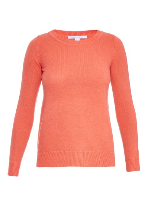 Zandra Sweater - pattern: plain; style: standard; predominant colour: coral; occasions: casual; length: standard; fit: slim fit; neckline: crew; fibres: cashmere - 100%; sleeve length: long sleeve; sleeve style: standard; texture group: knits/crochet; pattern type: fabric; season: a/w 2015