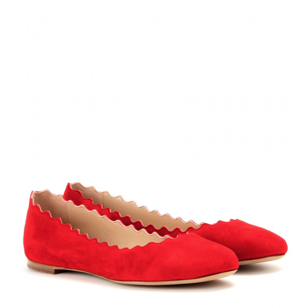 Lauren Suede Ballerinas - predominant colour: true red; occasions: casual, creative work; material: suede; heel height: flat; toe: round toe; style: ballerinas / pumps; finish: plain; pattern: plain; season: a/w 2015