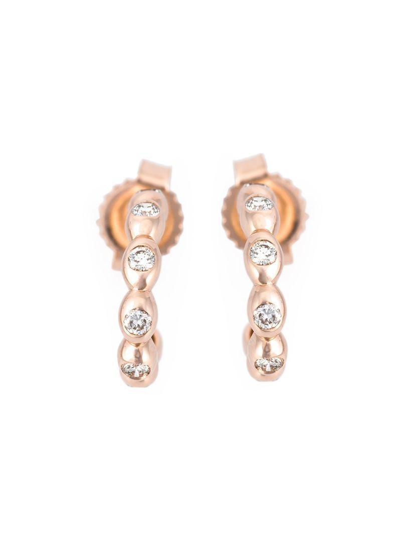 'halo' Diamond Hoop Earrings, Women's, Metallic - predominant colour: gold; occasions: evening, occasion; style: drop; length: mid; size: standard; material: chain/metal; fastening: pierced; finish: metallic; embellishment: crystals/glass; season: a/w 2015