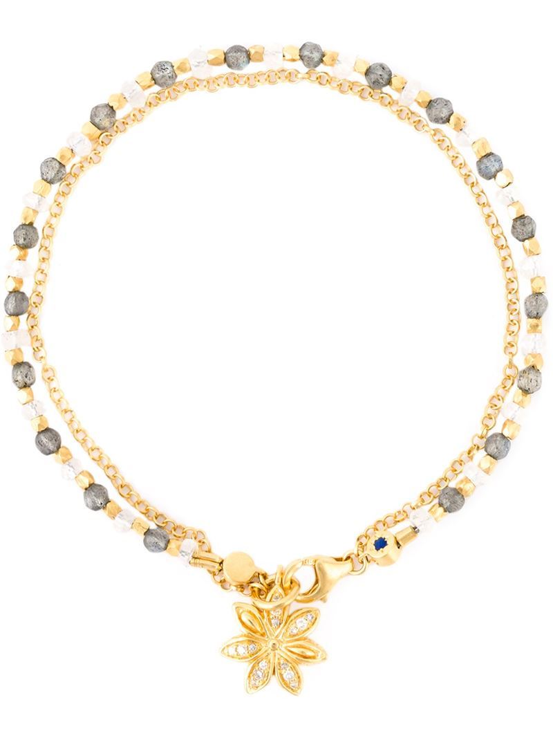 'star Anise Biography' Bracelet, Women's, Grey - predominant colour: gold; secondary colour: gold; occasions: casual, creative work; size: standard; material: chain/metal; finish: metallic; embellishment: jewels/stone; season: a/w 2015; style: bead