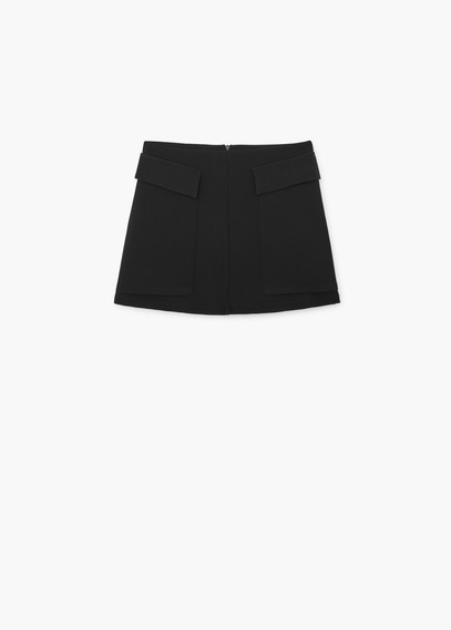 Pocket Skirt - length: mini; pattern: plain; fit: loose/voluminous; waist: mid/regular rise; predominant colour: black; occasions: casual, creative work; style: mini skirt; pattern type: fabric; texture group: other - light to midweight; season: a/w 2015