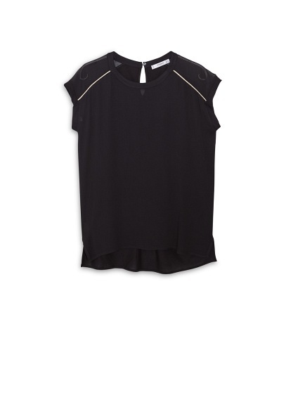 Decorative Trim Top - neckline: round neck; pattern: plain; sleeve style: sleeveless; predominant colour: black; occasions: casual, creative work; length: standard; style: top; fit: straight cut; back detail: keyhole/peephole detail at back; sleeve length: sleeveless; pattern type: fabric; texture group: other - light to midweight; season: a/w 2015