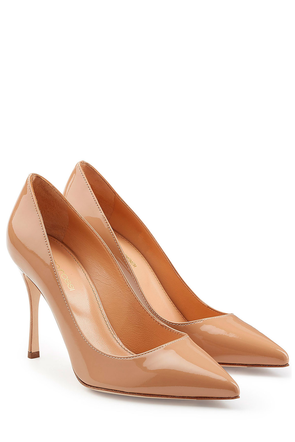 Patent Leather Pumps Beige - predominant colour: nude; occasions: evening, occasion, creative work; material: leather; heel: stiletto; toe: pointed toe; style: courts; finish: patent; pattern: plain; heel height: very high; season: a/w 2015