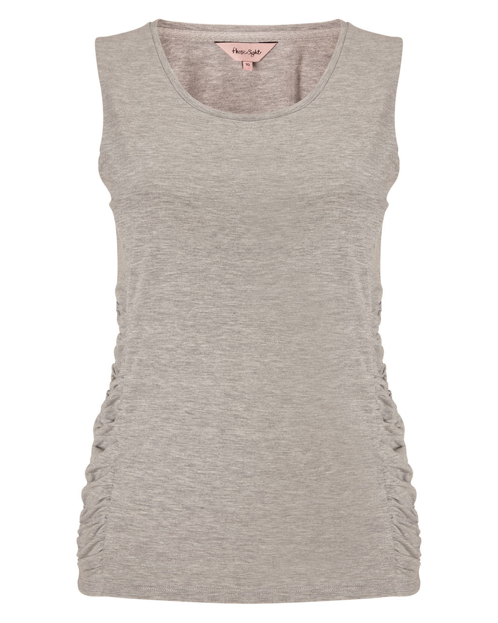 Gigi Gathered Vest - neckline: round neck; sleeve style: standard vest straps/shoulder straps; pattern: plain; length: below the bottom; style: vest top; predominant colour: stone; occasions: casual; fibres: cotton - 100%; fit: body skimming; sleeve length: sleeveless; pattern type: fabric; texture group: jersey - stretchy/drapey; season: a/w 2015