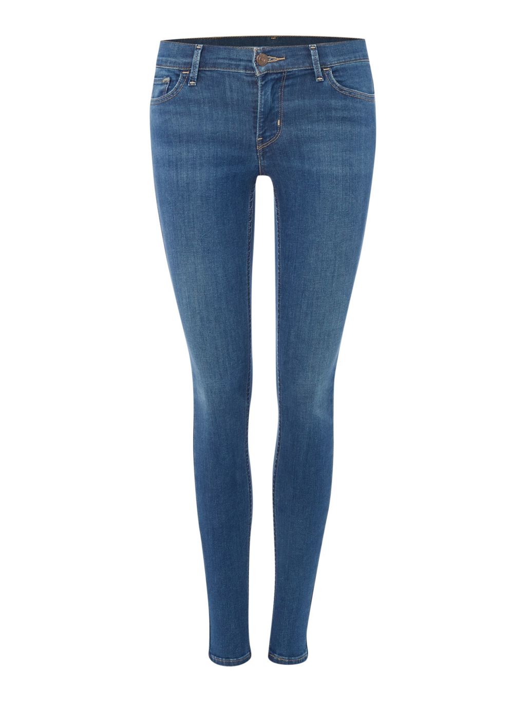 710 Innovation Super Skinny Jean In Indigo Mist, Denim Mid Wash - style: skinny leg; length: standard; pattern: plain; pocket detail: traditional 5 pocket; waist: mid/regular rise; predominant colour: denim; occasions: casual; fibres: cotton - stretch; texture group: denim; pattern type: fabric; season: a/w 2015