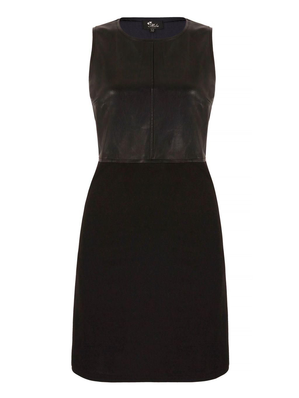 Leather Look Fitted Dress, Black - style: shift; fit: tailored/fitted; pattern: plain; sleeve style: sleeveless; predominant colour: black; occasions: evening; length: just above the knee; fibres: polyester/polyamide - 100%; neckline: crew; sleeve length: sleeveless; pattern type: fabric; texture group: woven light midweight; season: a/w 2015