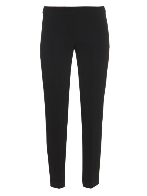 Zampino Trousers - length: standard; pattern: plain; waist: mid/regular rise; predominant colour: black; occasions: work; texture group: crepes; fit: slim leg; pattern type: fabric; style: standard; season: a/w 2015