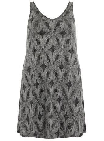 Womens **Amy.K Curve Silver Glitter Party Dress Silver - style: shift; neckline: v-neck; sleeve style: sleeveless; predominant colour: mid grey; secondary colour: black; occasions: evening; length: just above the knee; fit: body skimming; fibres: nylon - mix; sleeve length: sleeveless; pattern type: fabric; pattern: patterned/print; texture group: woven light midweight; multicoloured: multicoloured; season: a/w 2015