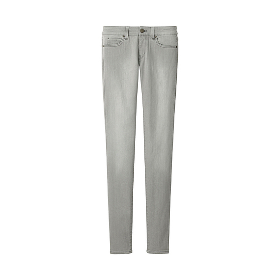 Women Ultra Stretch Jeans Gray - style: skinny leg; length: standard; pattern: plain; waist: mid/regular rise; predominant colour: light grey; occasions: casual, creative work; fibres: cotton - stretch; texture group: denim; pattern type: fabric; season: a/w 2015
