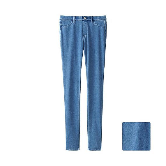 Women Denim Leggings Trousers Blue - length: standard; pattern: plain; style: leggings; waist: mid/regular rise; predominant colour: denim; occasions: casual; fibres: cotton - stretch; texture group: denim; fit: skinny/tight leg; pattern type: fabric; season: a/w 2015