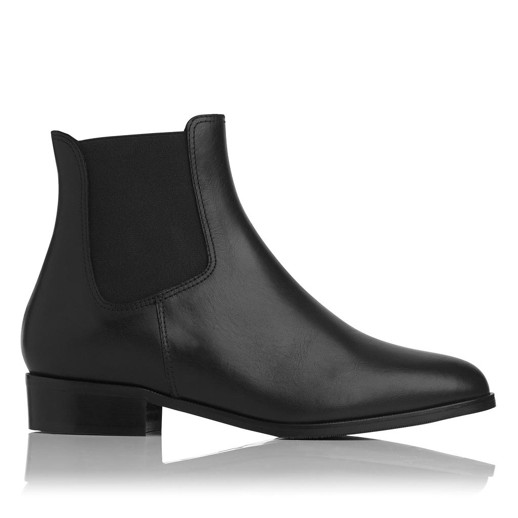 Brody Shearling Boots Black - predominant colour: black; occasions: casual, creative work; material: leather; heel height: flat; embellishment: elasticated; heel: standard; toe: round toe; boot length: ankle boot; style: standard; finish: plain; pattern: plain; season: a/w 2015
