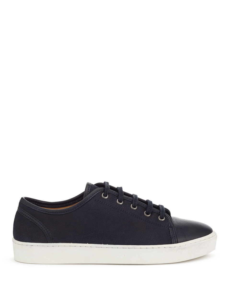 Ayda Leather Trainers - predominant colour: black; occasions: casual; material: leather; heel height: flat; toe: round toe; style: trainers; finish: plain; pattern: plain; shoe detail: moulded soul; season: a/w 2015