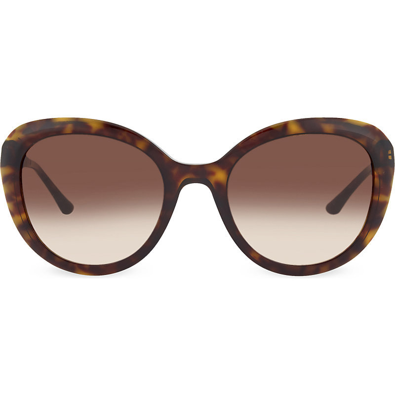 Ar8065 H Havana Cat Eye Sunglasses, Women's - predominant colour: chocolate brown; style: round; size: standard; material: plastic/rubber; pattern: plain; occasions: holiday; finish: plain; season: a/w 2015