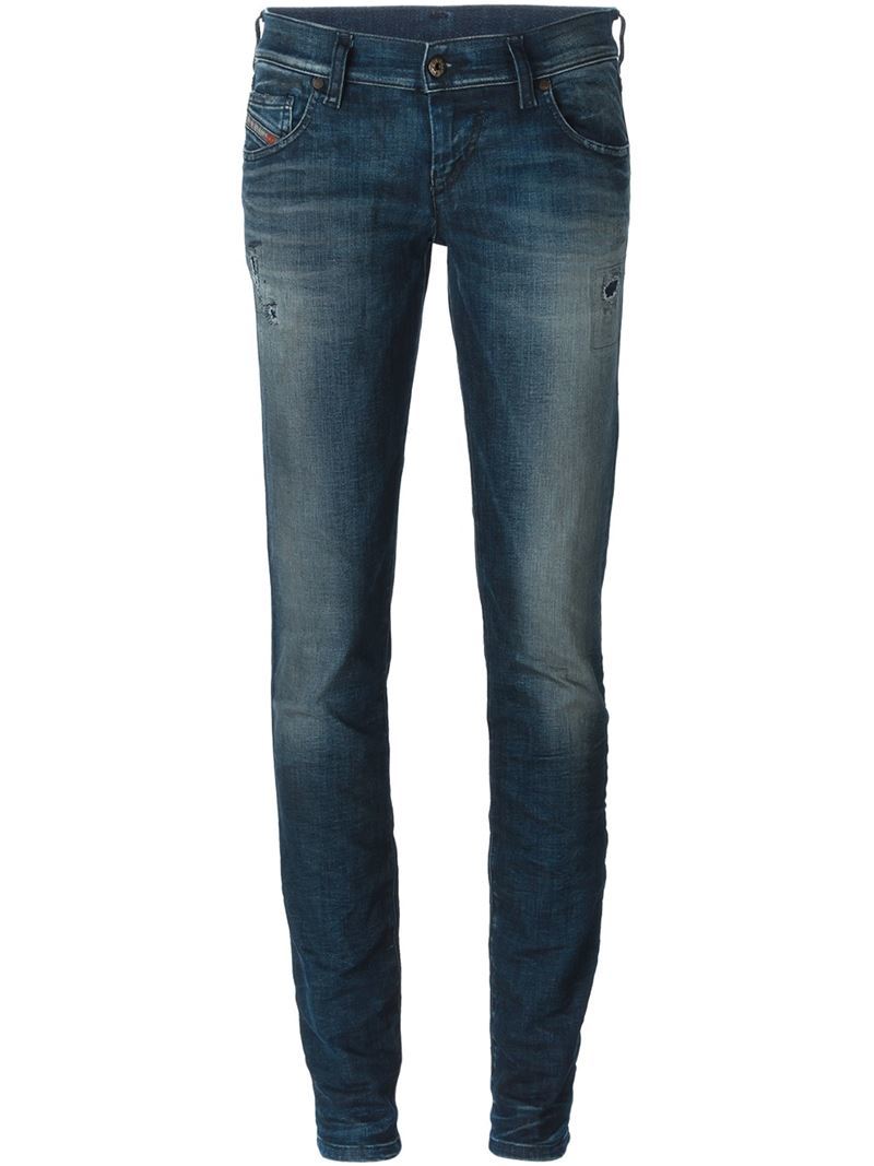 'grupee. 0847 P' Jeans, Women's, Size: 29/32, Blue - style: skinny leg; length: standard; pattern: plain; waist: low rise; pocket detail: traditional 5 pocket; predominant colour: denim; occasions: casual; fibres: cotton - stretch; jeans detail: washed/faded; texture group: denim; pattern type: fabric; pattern size: standard (bottom); season: a/w 2015