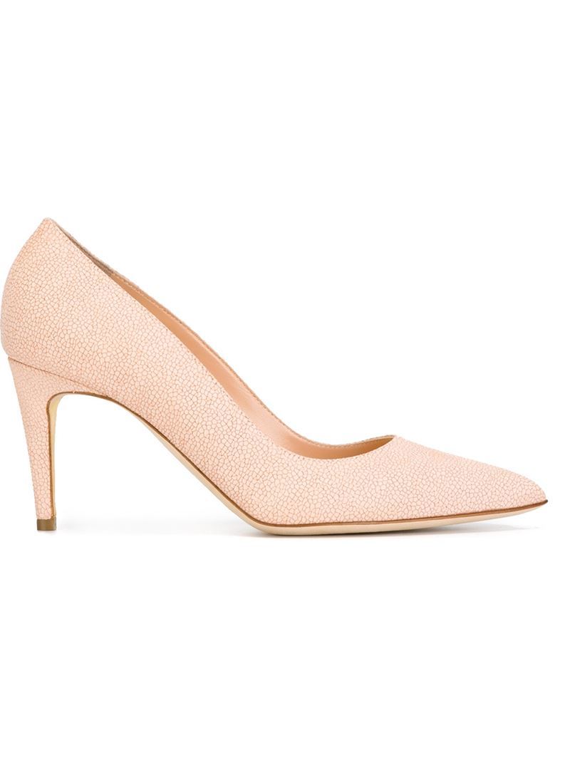 Pebbled Effect Pumps, Women's, Size: 37, Pink/Purple - predominant colour: nude; occasions: evening, occasion; material: leather; heel height: high; heel: stiletto; toe: pointed toe; style: courts; finish: plain; pattern: plain; season: a/w 2015