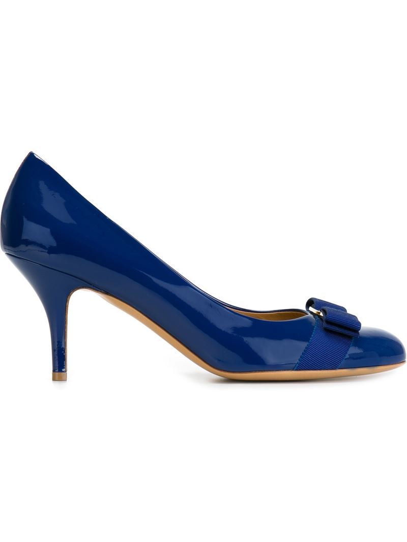 'carla' Pumps, Women's, Size: 4.5, Blue - predominant colour: royal blue; occasions: evening, occasion; material: leather; heel height: high; heel: stiletto; toe: round toe; style: courts; finish: plain; pattern: plain; embellishment: bow; season: a/w 2015