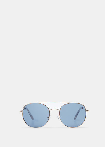 Aviator Sunglasses - predominant colour: silver; occasions: casual, holiday; style: aviator; size: standard; material: chain/metal; pattern: plain; finish: metallic; season: a/w 2015